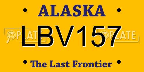 LBV157 Alaska License Plate