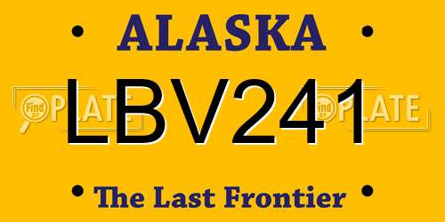LBV241 Alaska License Plate