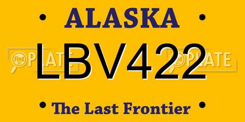 LBV422 Alaska License Plate