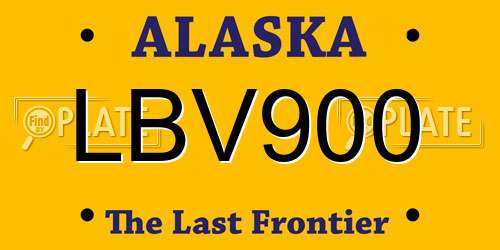 LBV900 Alaska License Plate