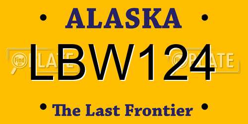 LBW124 Alaska License Plate