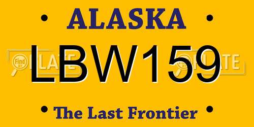 LBW159 Alaska License Plate