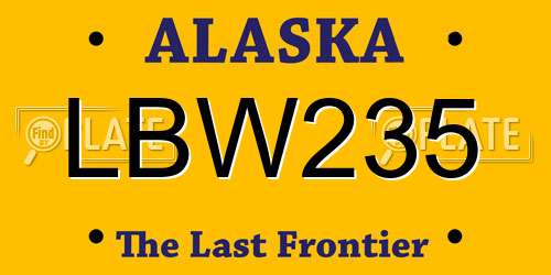 LBW235 Alaska License Plate