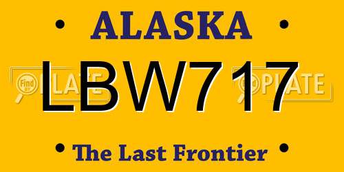 LBW717 Alaska License Plate
