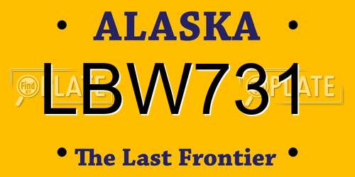 LBW731 Alaska License Plate