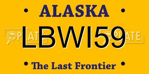 LBWI59 Alaska License Plate