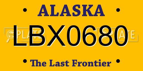 LBX0680 Alaska License Plate