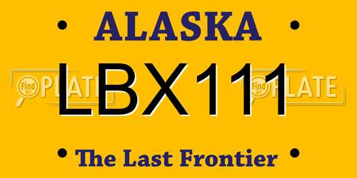 LBX111 Alaska License Plate