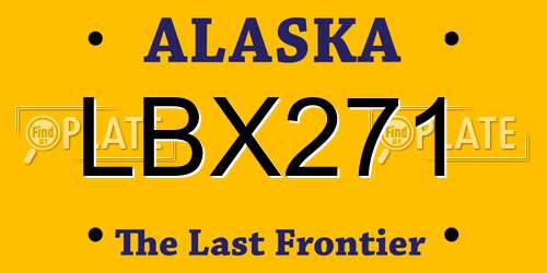 LBX271 Alaska License Plate