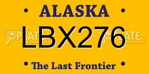 LBX276 Alaska License Plate