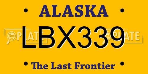 LBX339 Alaska License Plate