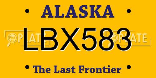 LBX583 Alaska License Plate