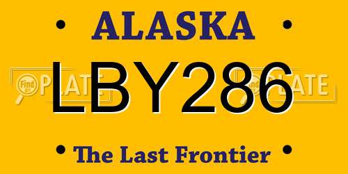 LBY286 Alaska License Plate