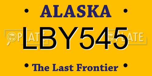 LBY545 Alaska License Plate