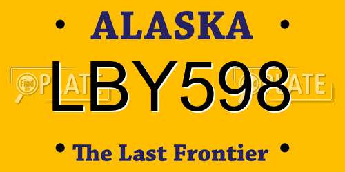 LBY598 Alaska License Plate