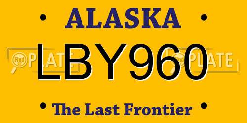 LBY960 Alaska License Plate