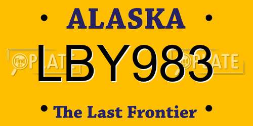 LBY983 Alaska License Plate