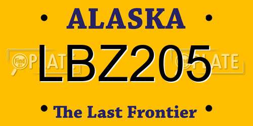 LBZ205 Alaska License Plate