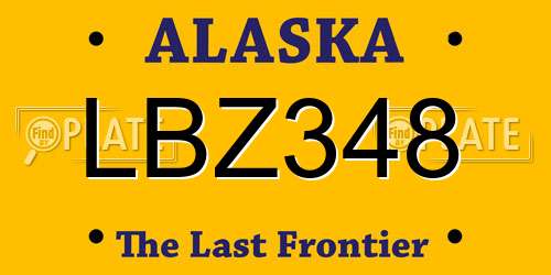 LBZ348 Alaska License Plate