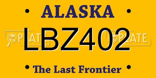 LBZ402 Alaska License Plate