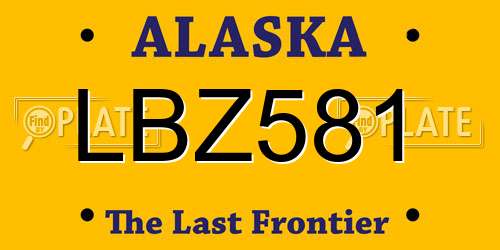 LBZ581 Alaska License Plate
