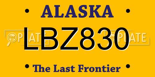 LBZ830 Alaska License Plate