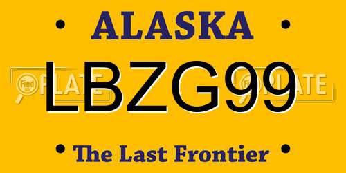 LBZG99 Alaska License Plate