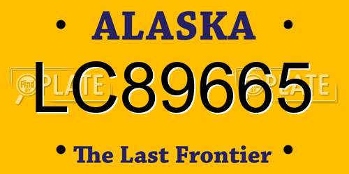 LC89665 Alaska License Plate