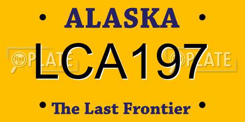 LCA197 Alaska License Plate