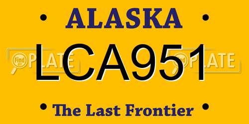 LCA951 Alaska License Plate