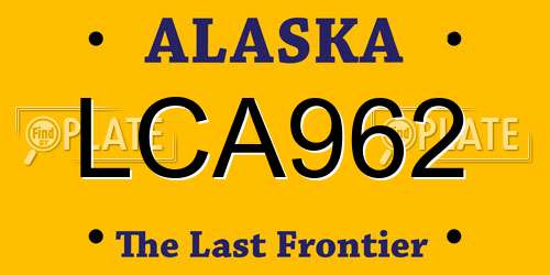LCA962 Alaska License Plate