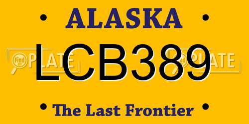 LCB389 Alaska License Plate