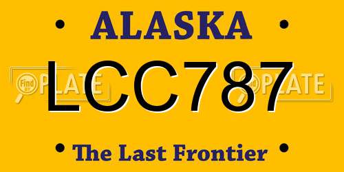 LCC787 Alaska License Plate