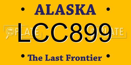 LCC899 Alaska License Plate
