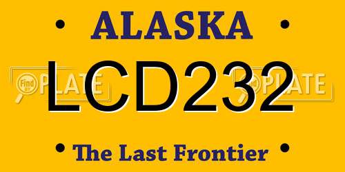 LCD232 Alaska License Plate