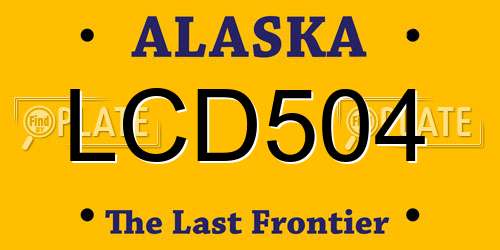 LCD504 Alaska License Plate