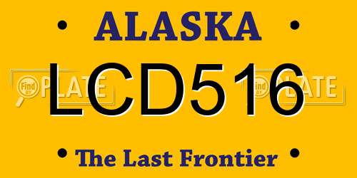 LCD516 Alaska License Plate