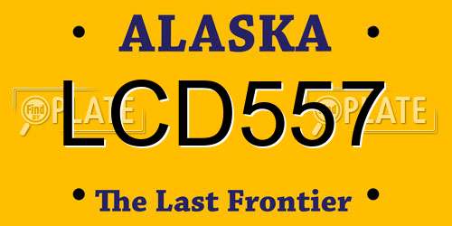 LCD557 Alaska License Plate