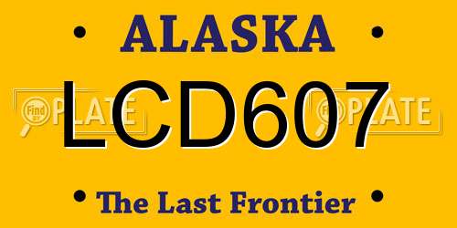LCD607 Alaska License Plate
