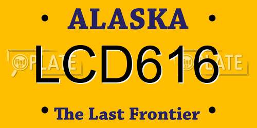 LCD616 Alaska License Plate