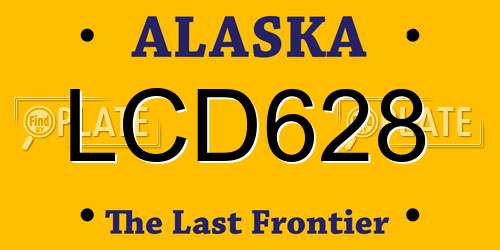 LCD628 Alaska License Plate