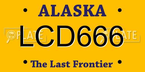 LCD666 Alaska License Plate