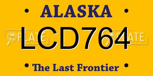 LCD764 Alaska License Plate