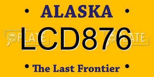 LCD876 Alaska License Plate