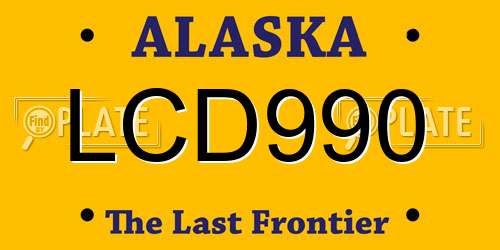 LCD990 Alaska License Plate