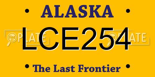 LCE254 Alaska License Plate