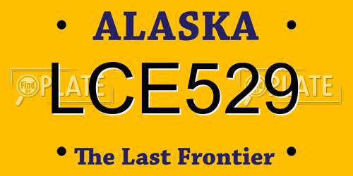 LCE529 Alaska License Plate