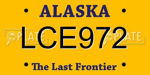LCE972 Alaska License Plate