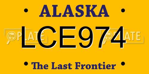 LCE974 Alaska License Plate