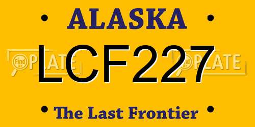 LCF227 Alaska License Plate